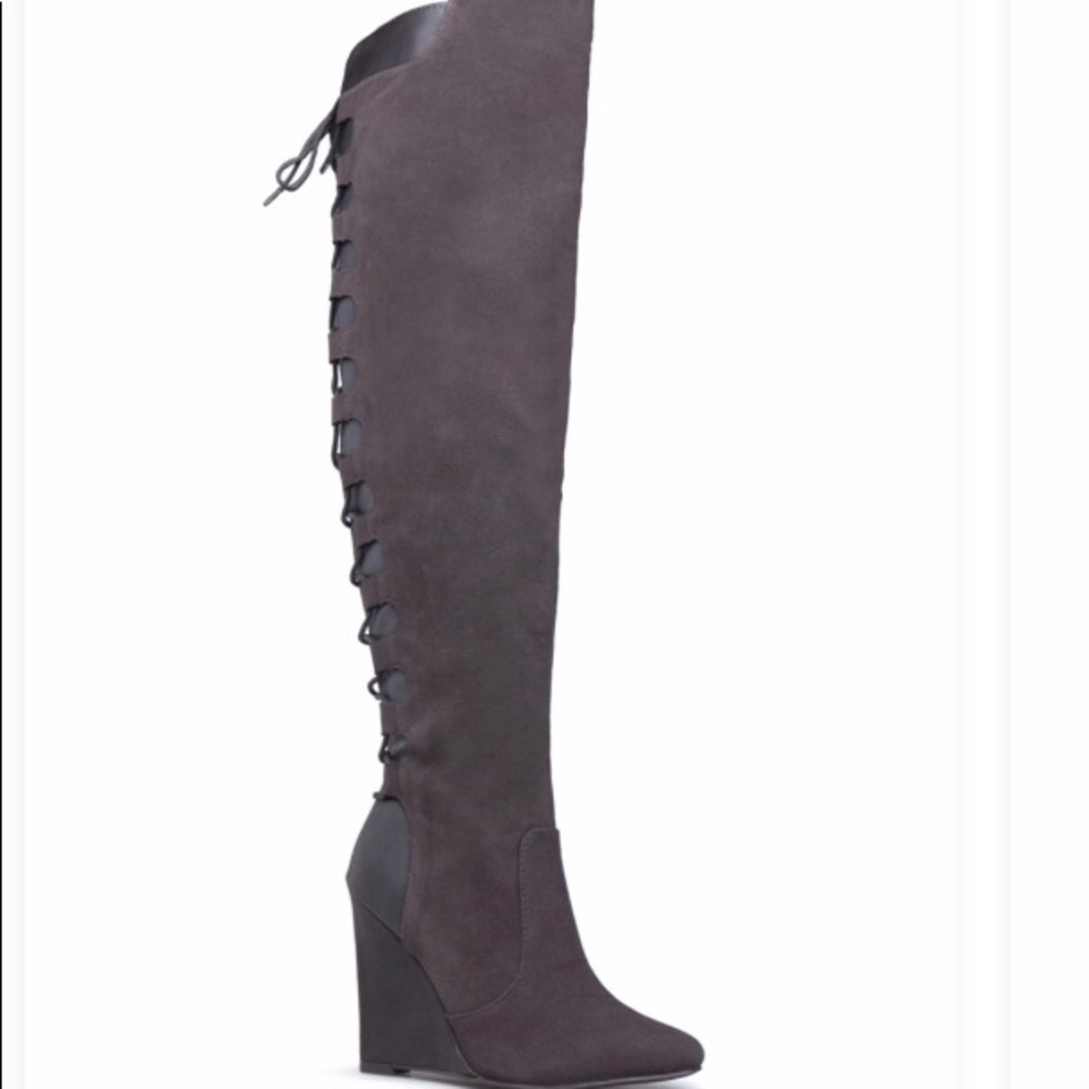 New extended calf boots in Gray! Never worn.